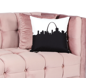Dorm Room Skyline Silhouette Pillows from Ann Cate