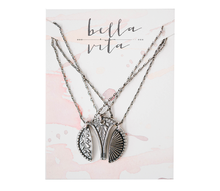 Floral Pewter Connection Collection Necklaces 
															/ Bella Vita Jewelry							
