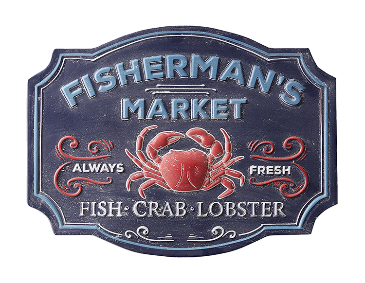 Fisherman's Market Wall Sign 
															/ CTW Home Collection							