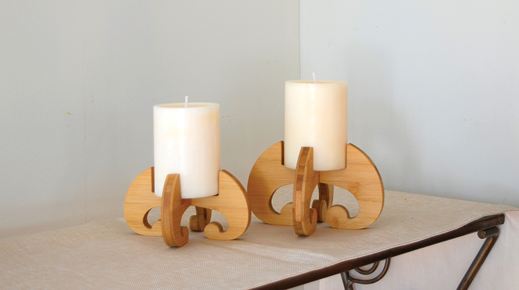 Crescent Pillar Candle Holders 
															/ GioGio Design							