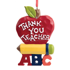 Thank You Teacher Apple Ornament from Kurt S. Adler