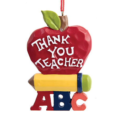 Thank You Teacher Apple Ornament 
															/ Kurt Adler							