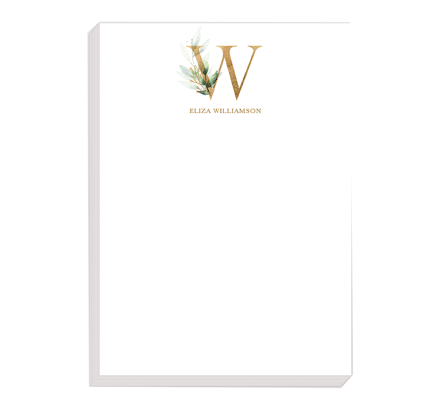 Gold Leaf Alphabet Notepad by Picme!Prints 
															/ PrintsWell							