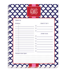 Navy Shells Daily Planner Pad by Kelly Hughes Designs from PrintsWell