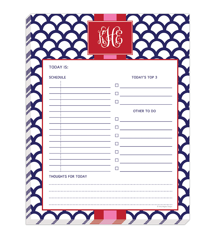 Navy Shells Daily Planner Pad by Kelly Hughes Designs 
															/ PrintsWell							