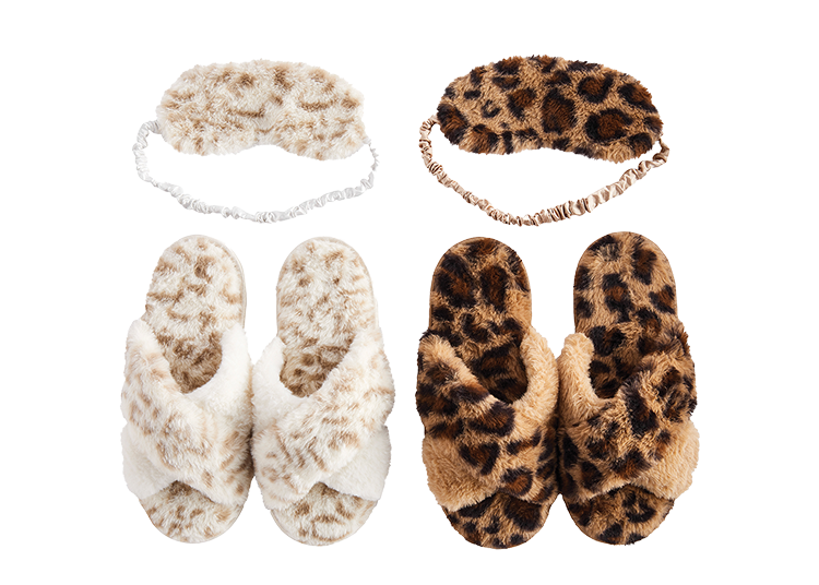 Leopard Slipper and Mask Sets