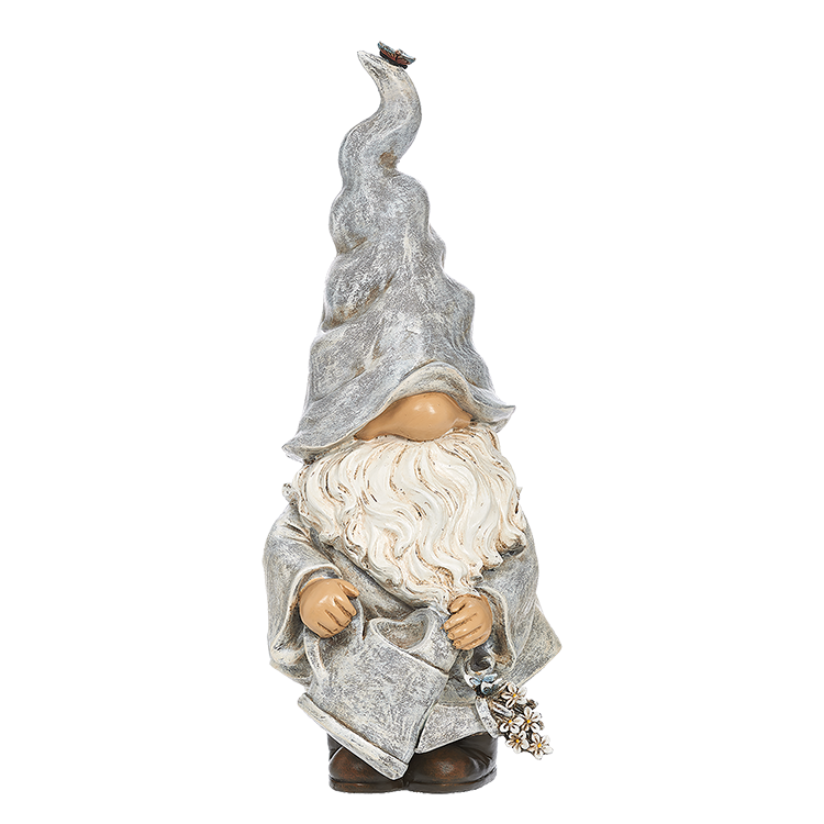 Garden Gnome with Flowers Statue 
															/ Roman							