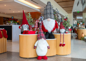 Stanford Health Care Gift Shop Holiday Gnome Display