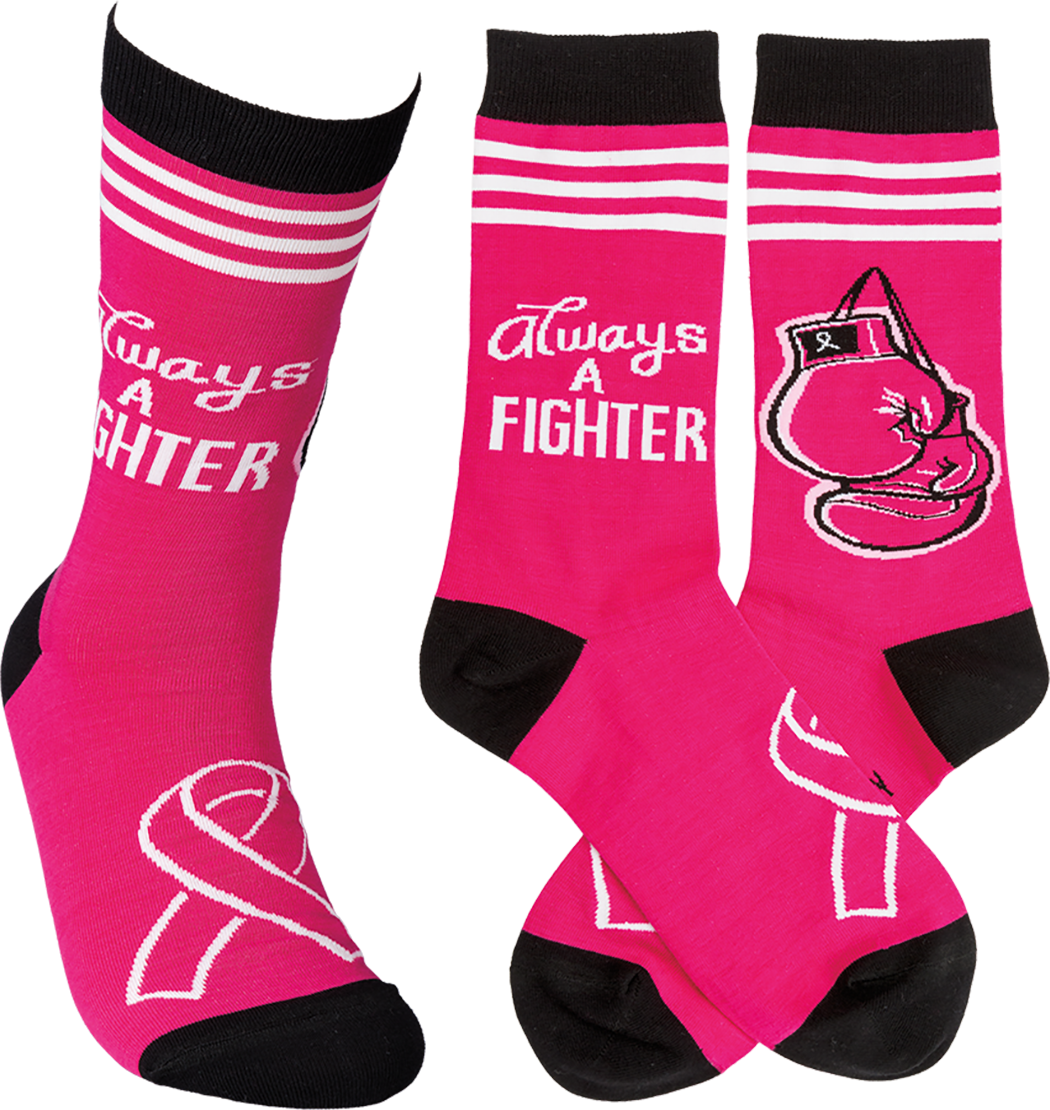 Always a Fighter Benefit Socks 
															/ Primitives by Kathy							