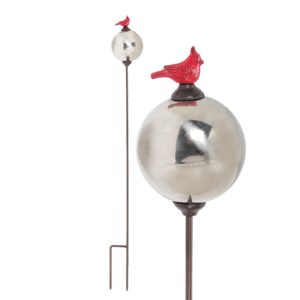Abbott Collection's Cardinal & Globe Garden Stake