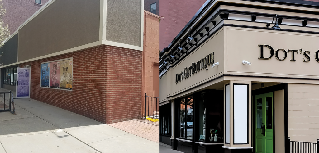 Storefront Makeover before and after images