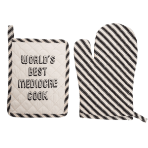 Mediocre Cook Pot Holder & Oven Mitt from Totalee Gift
