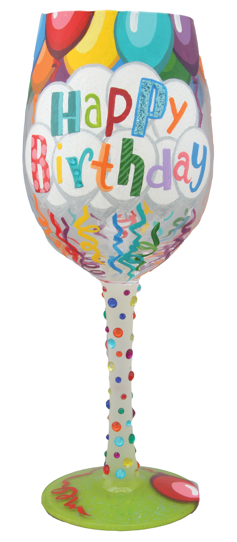 Happy Birthday Wine Glass 
															/ Designs by Lolita							
