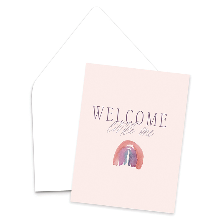 Welcome Little One Watercolor Greeting Card 
															/ Letter Lane Design Studio							