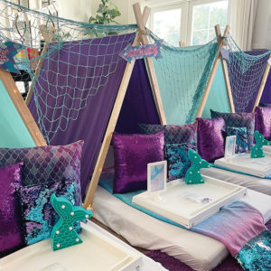 Little Dreamers Sleepovers mermaid party tents
