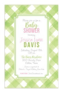 Lime Buffalo Check Invitation by Rosanne Beck from Printswell