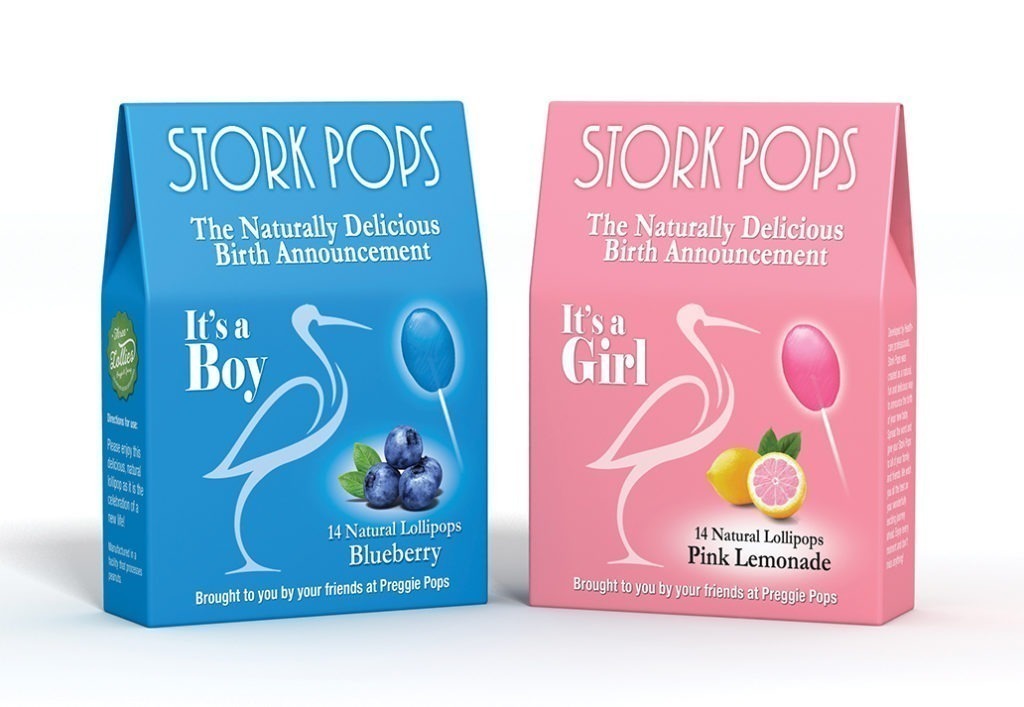 Stork Pops Boy and Girl Three Lollies
