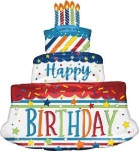 32" Happy Birthday Cake Foil Balloon from burton + BURTON