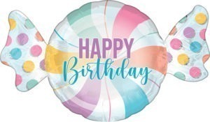 40" Happy Birthday Candy Foil Balloon from burton + BURTON