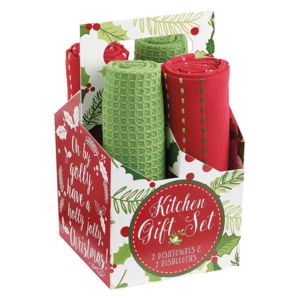 Boughs of Holly Kitchen Gift Set from Design Imports