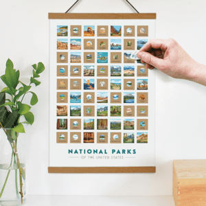 National Park Travel Quest Scratch-Off Poster from Map Your Travels