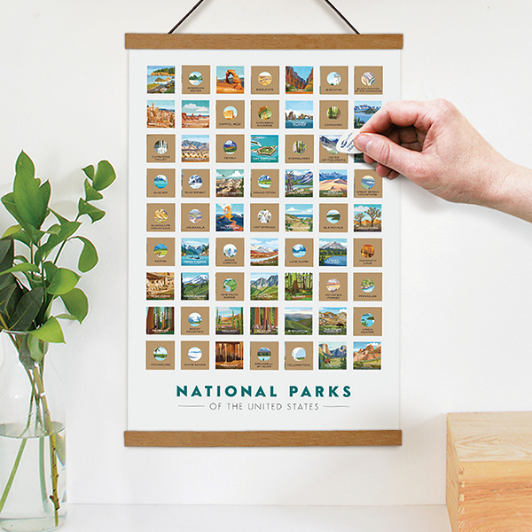 National Park Travel Quest Scratch-Off Poster 
															/ Map Your Travels							
