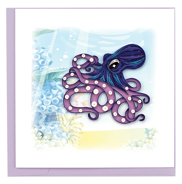 Quilled Octopus Greeting Card 
															/ Quilling Card							