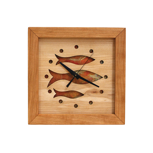 Fish at School Box Clock 
															/ Sabbath-Day Woods							