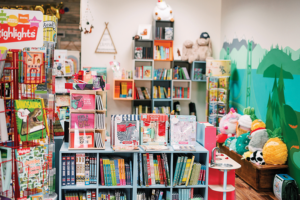 The Curious Bear Toy & Book Shop offers a book nook