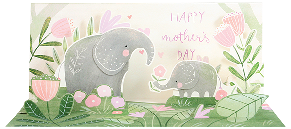Elephants Panoramic Greeting Card 
															/ Up With Paper							