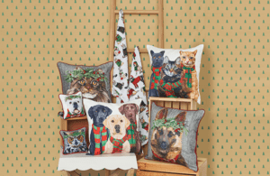 Patti Gay Decorative Pillows and Pet Christmas Printed Towels from C&F Home