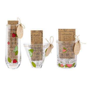 Glass Sets with a packet of seeds from Mud Pie