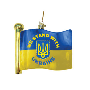 Kurt S Adler's Resin Flag Ornament supports Ukraine