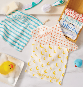 Y_Days of the Week Baby Washcloth Set from C.R. Gibson Signature