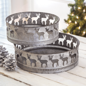 Set of Two Reindeer Round Bins from CTW Home Collection