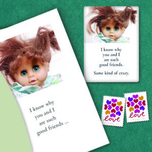 Messy Hair Doll Card from Cardthartic