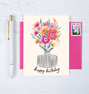 Birthday Vase Greeting Card from Gina B. Designs