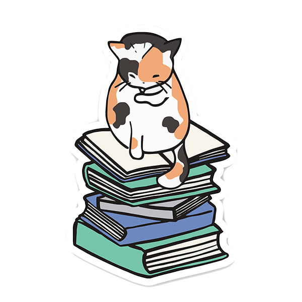 Bookish Kitty Sticker 
															/ Lacelit							