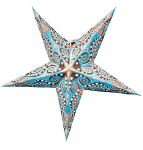 Paper Star Swirl Blue Brown Pink from Lorab International