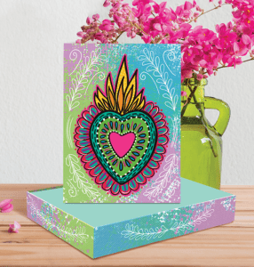 Flaming Heart Boxed Notes Designed by The Crafty Chica from Madison Park Greetings