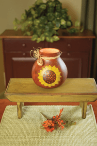 Sunflower Lit Gourd Vase from Meadowbrooke Gourds