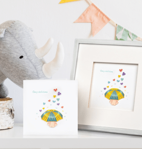 Quilled Baby Shower Hearts Greeting Card from Quilling Card