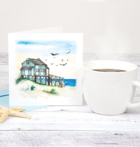 Quilled Beach House Greeting Card from Quilling Card