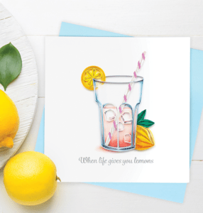 Quilled Pink Lemonade Greeting Card from Quilling Card