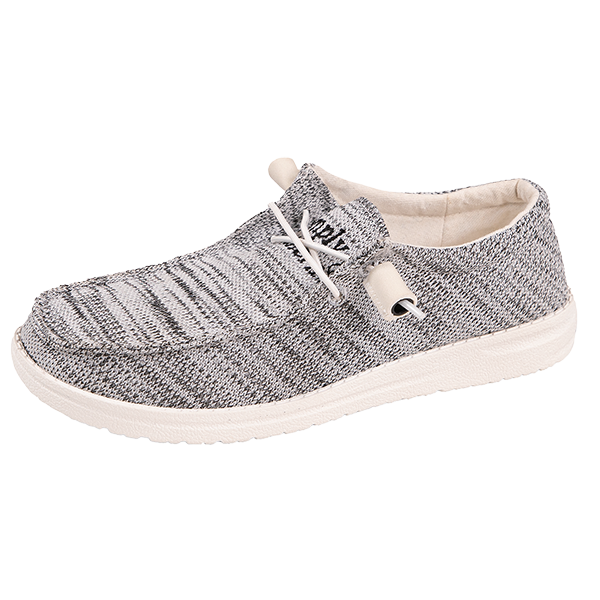 Heather Grey Lace Up Slip-On Shoes