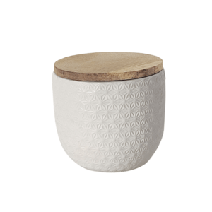 Concrete Engraved Sandalwood Candle from Transpac