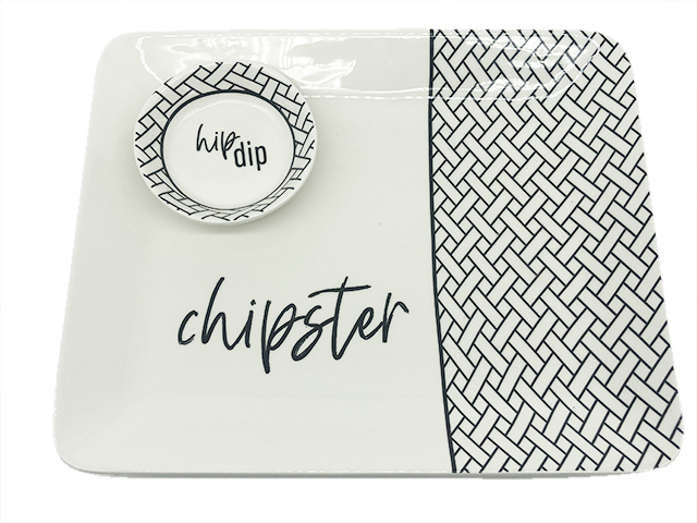 Dip/Chipster Ceramic Platter & Bowl Set 
															/ Totalee Gift							