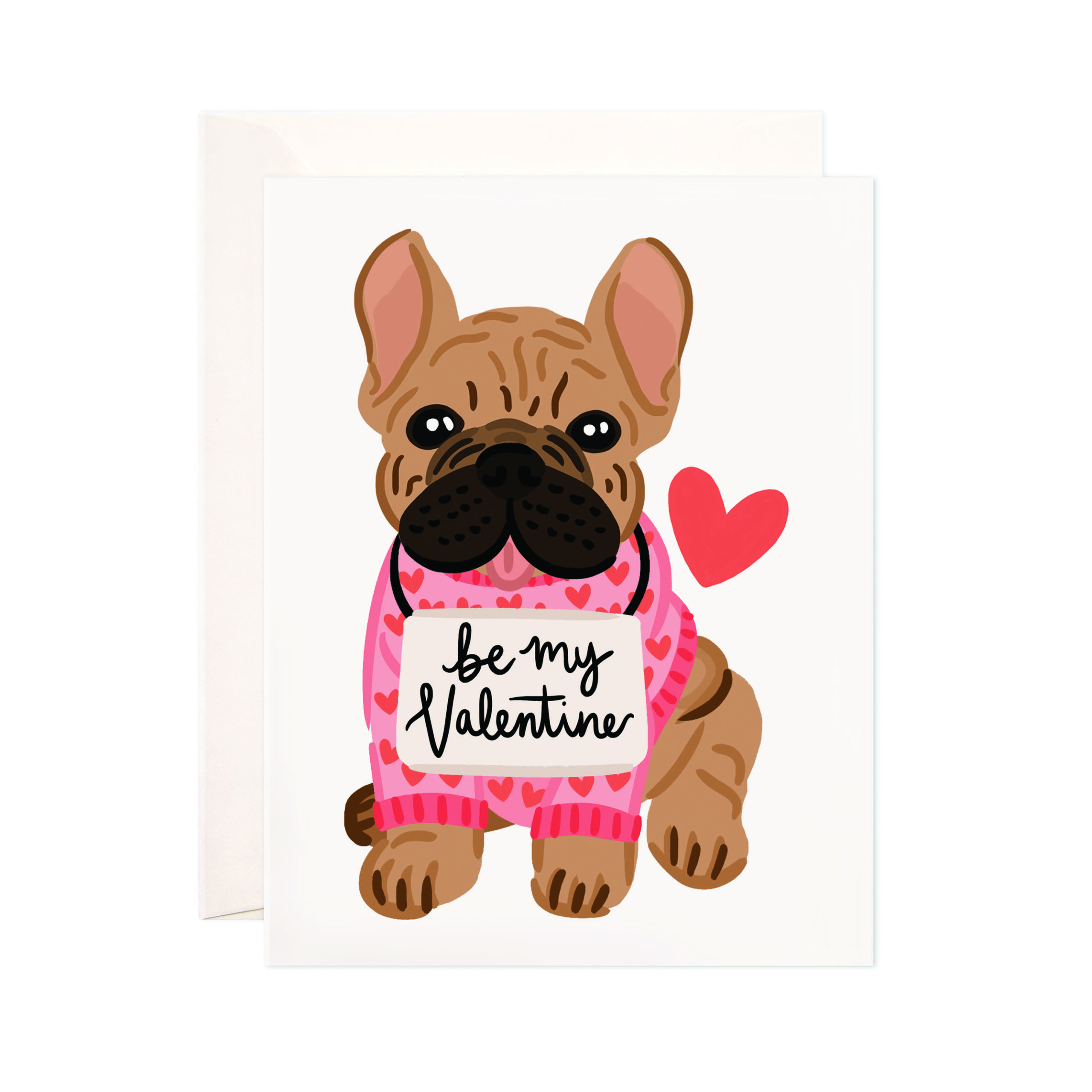 Valentine Frenchie Greeting Card 
															/ Bloomwolf Studio							