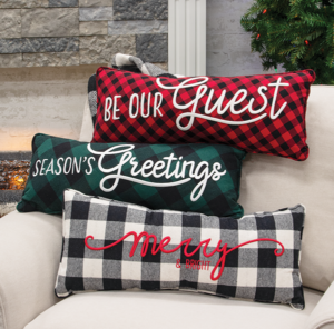 Buffalo Check Flannel Christmas GreetingsPillows from CWI Gifts