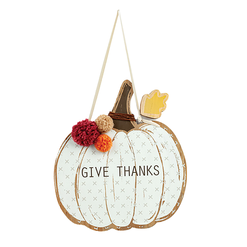 Give Thanks Pumpkin Door Hanger